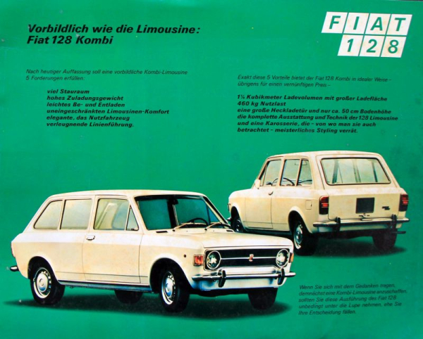 Fiat 128 Modelprogram 1969 Carbrochure (7844)